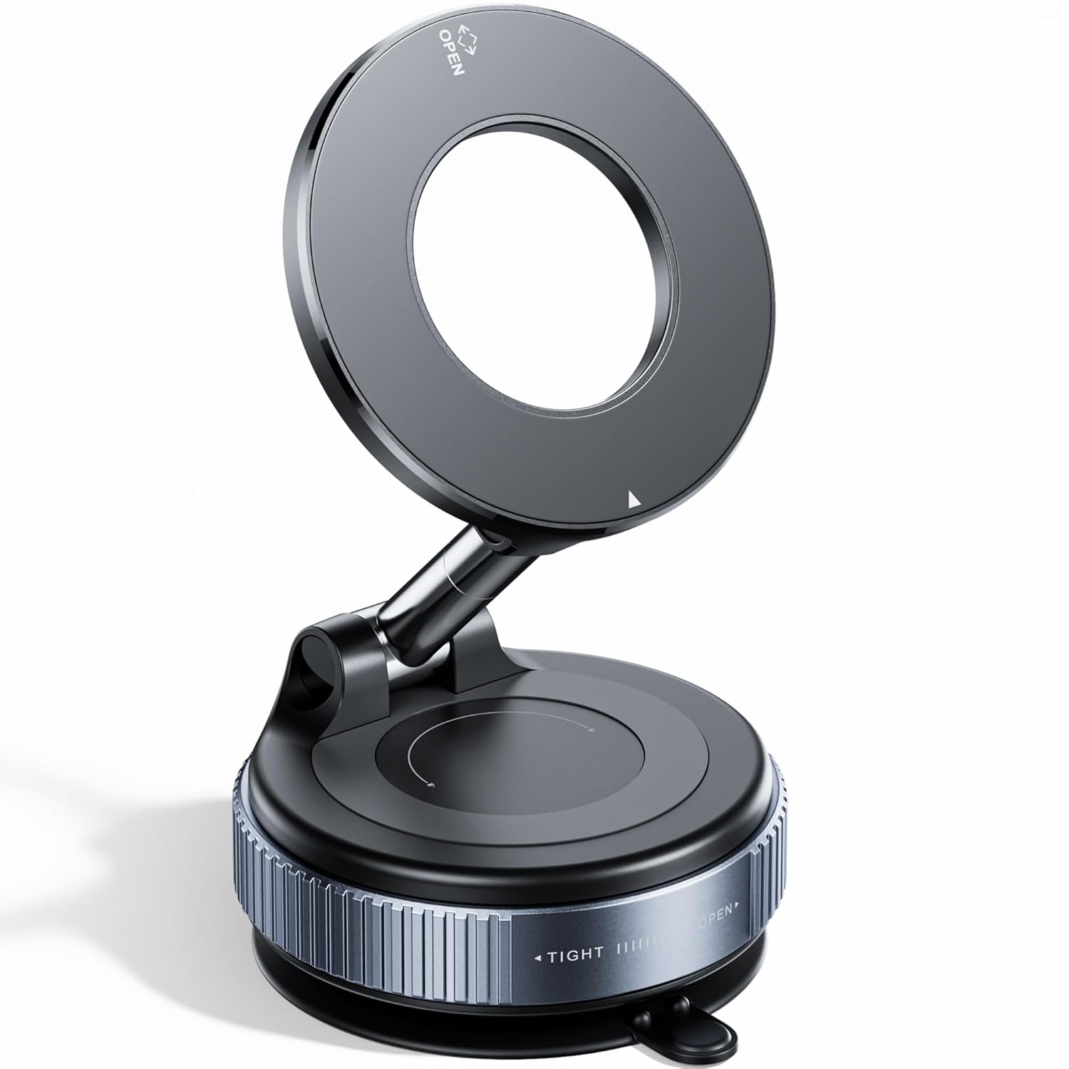 REOKILY 96 LBS vacuum magnetic car phone mount with 360 degree rotation for Android and iPhone