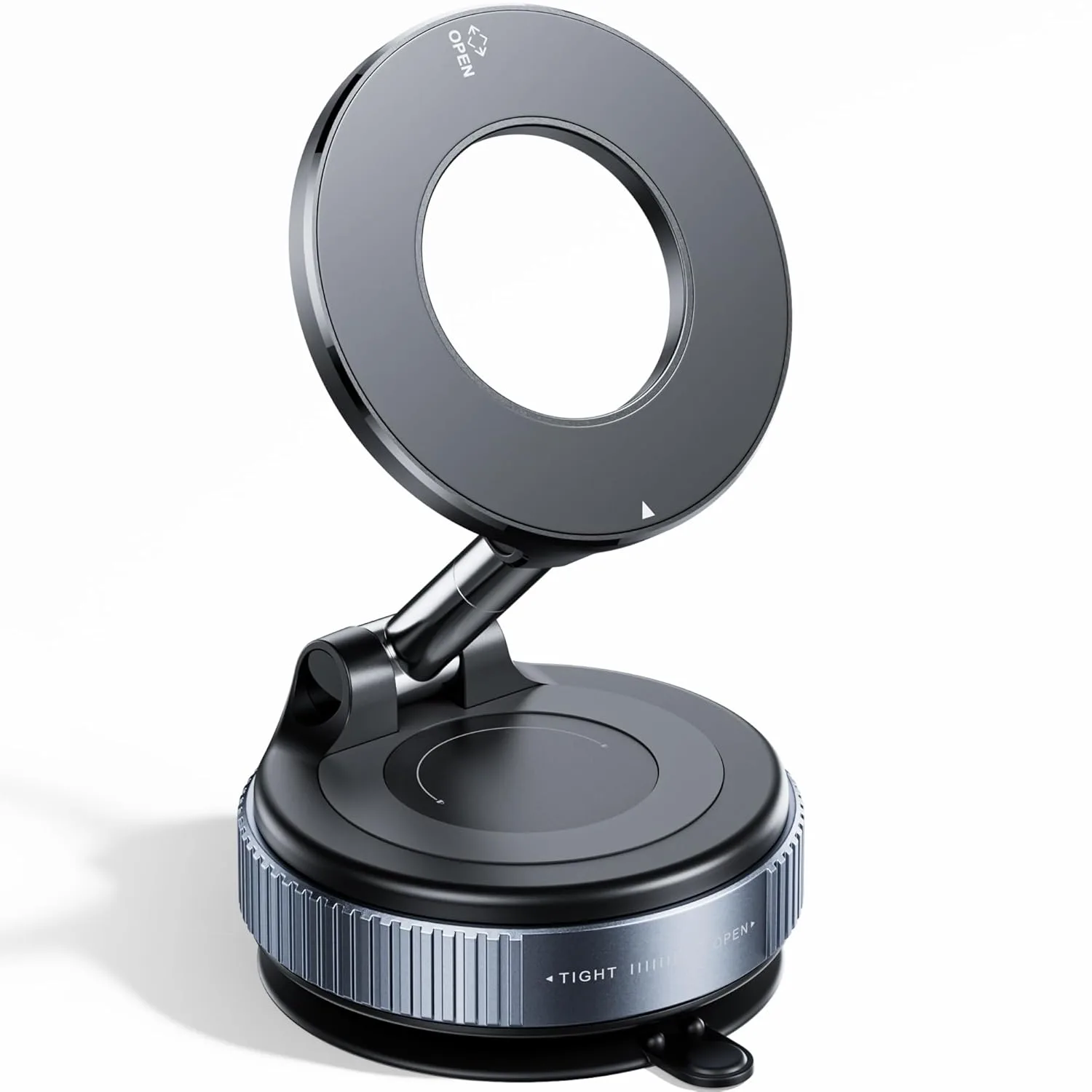 REOKILY 96 LBS vacuum magnetic car phone mount with 360 degree rotation for Android and iPhone