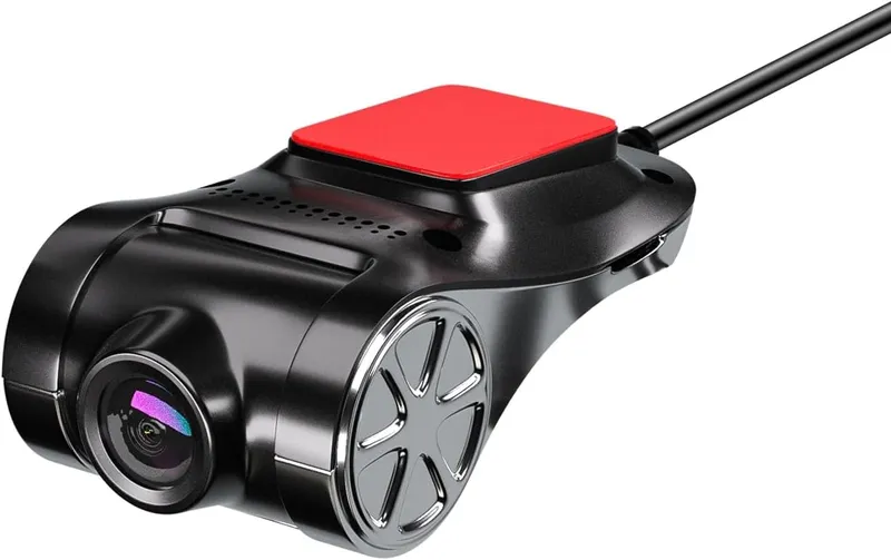 1080p USB dash cam camera with adhesive windshield mount for use as a second camera with DriveSight